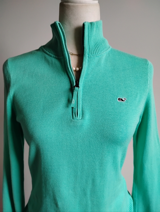 Vineyard Vines Sweaters - Vineyard Vines Cotton 1/4 Zip Sweater Turquoise Seafood Preppy Coastal Size Sm
